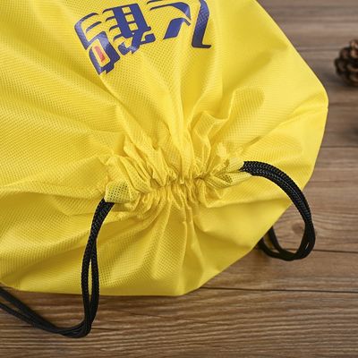 Printed Non Woven Branded Drawstring Bag Black Drawstring Backpack Gift Bags For Events