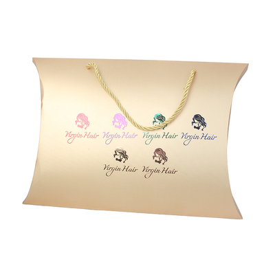 kupować Custom Luxury Gold Pillow Boxes with Handle for Wigs – Premium Hair Extension Gift Packaging online manufacture