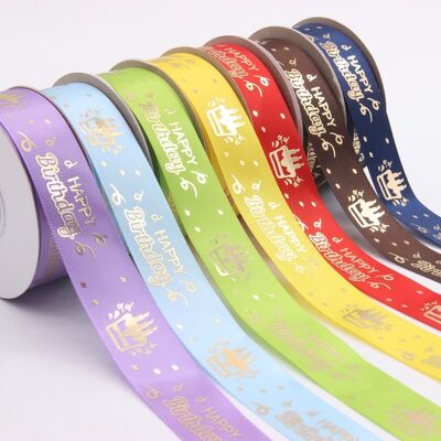 kupić Custom Gold Foil Logo Satin Ribbon produkcja online