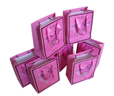 Colored Custom Printed Recycled Paper Gift Bags With Satin Ribbon Handles Supplier