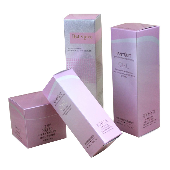 Custom Luxury Moisturizer Packaging Boxes With Silver Foil Logo Printing Factory