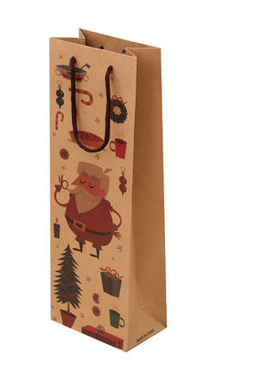 Niestandardowe drukowane torby na prezenty z brązowego papieru pakowego z bawełnianymi uchwytami luzem