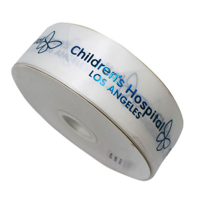 Dobra cena. Personalized Custom Polyester Satin Ribbon With Blue Foil Logo w Internecie